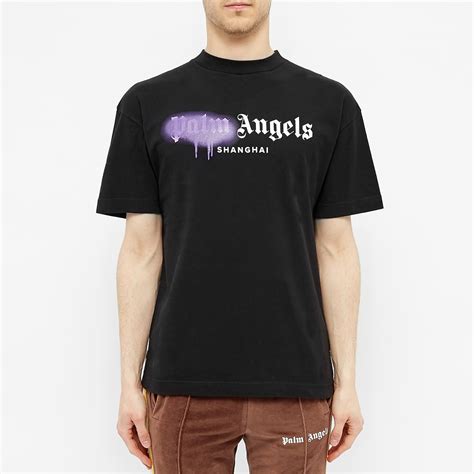 black and purple palm angels shirt|palm angels oversize t shirt.